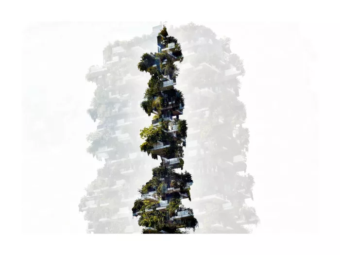 13 “Porta Garibaldi, Bosco Verticale” stampa d'autore di Manfredo Pinzauti 